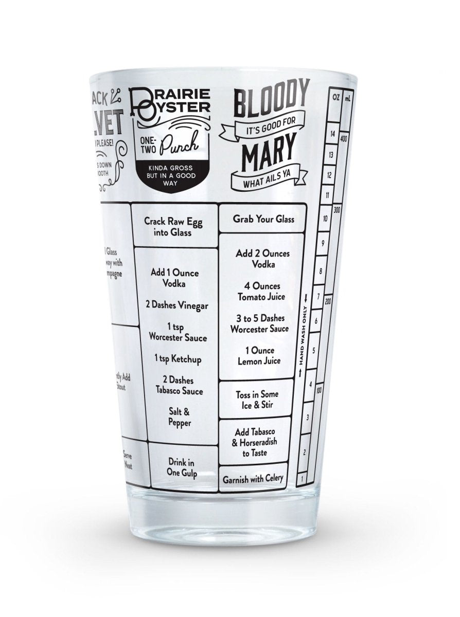 Fred & Friends Good Measure Drink Recipe Measuring Glass