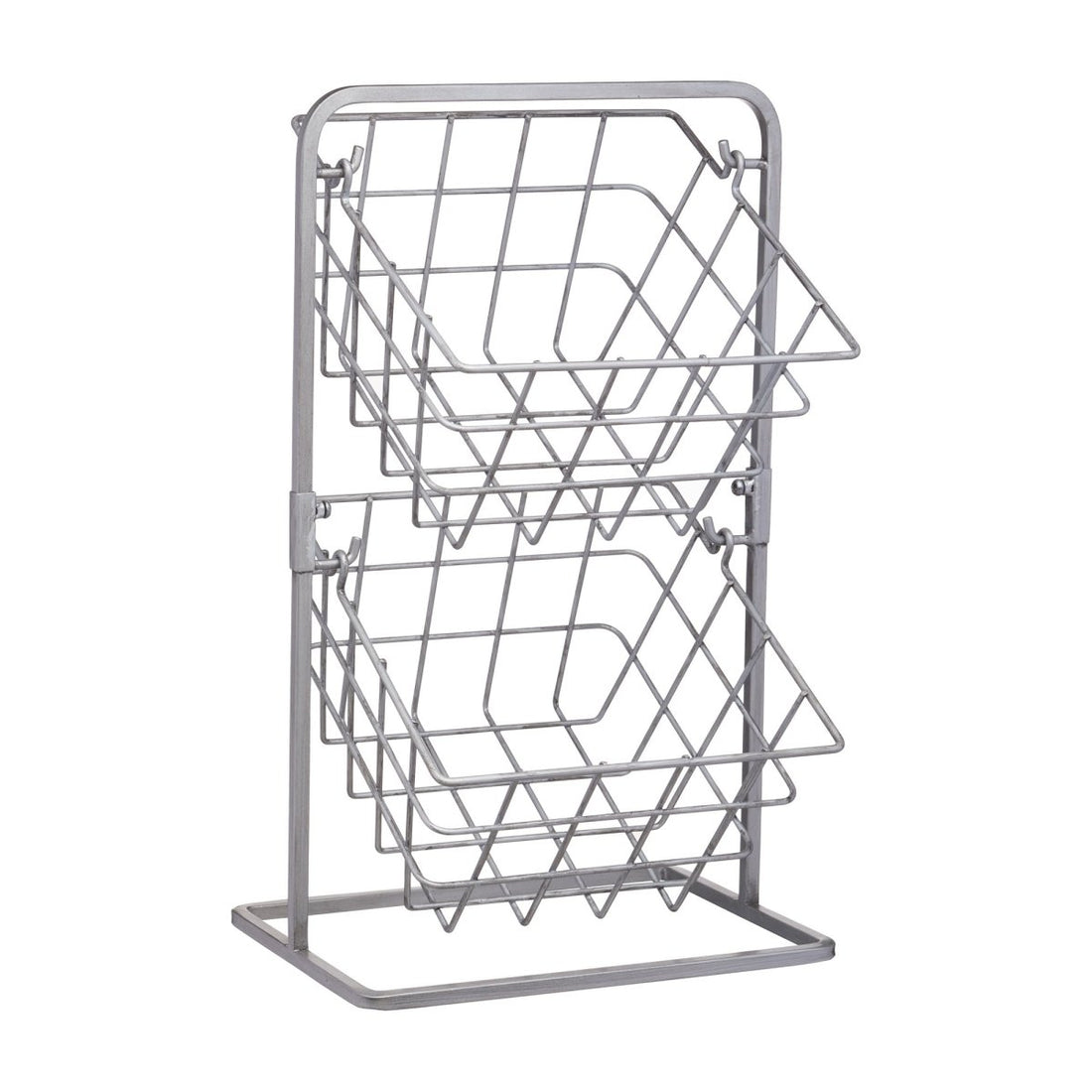 Kitchencraft - Industrial Kitchen 2 Tier Distressed Paintwork Industrial Style Wire Storage Baskets - Kitchen Homeware -